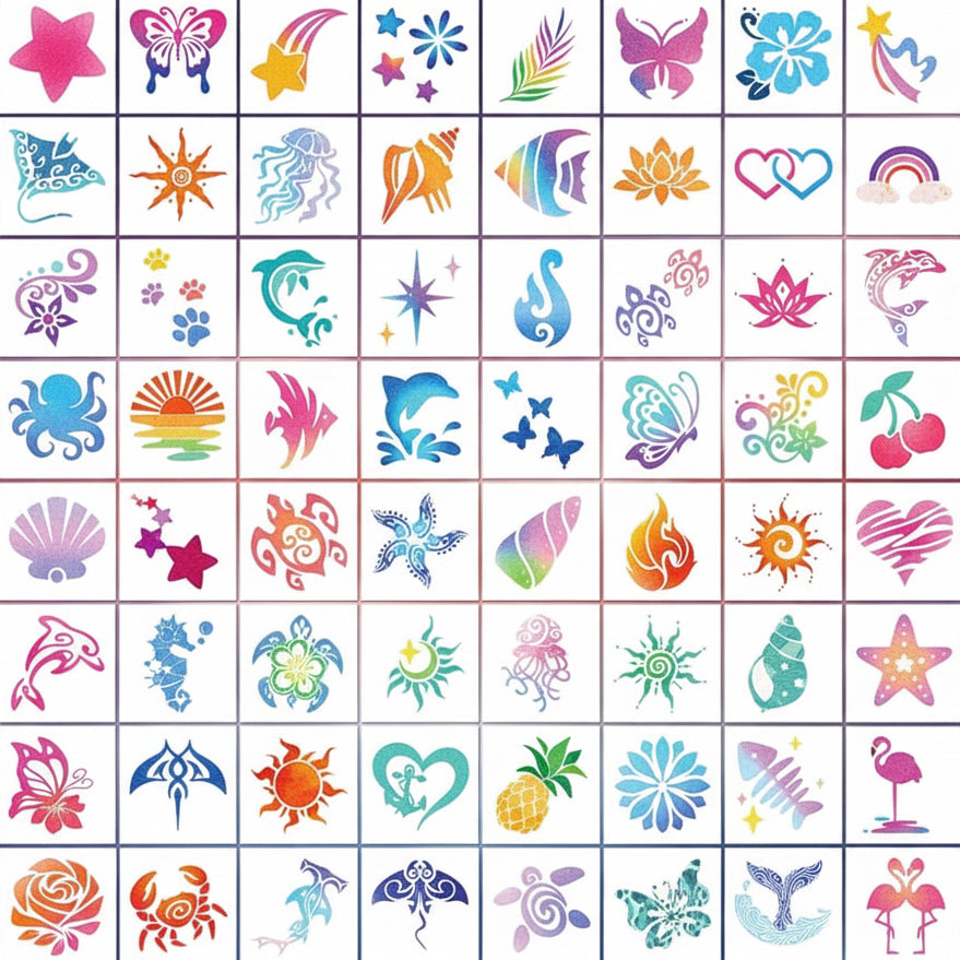 SS “Aloha Summer” Glitter Temporary Tattoo Set